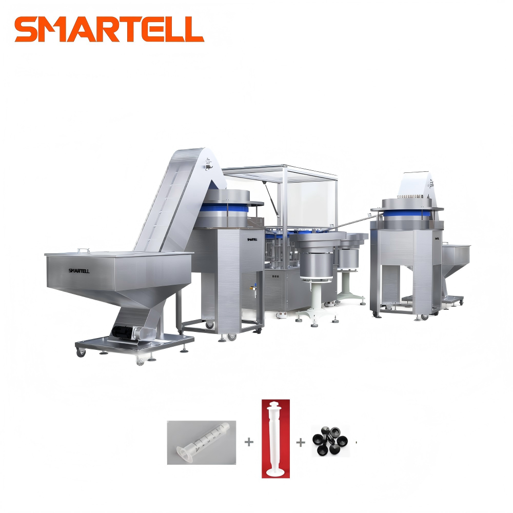 Máquina de ensamblaje automática de jeringa de 3 partes desechable de la industria médica