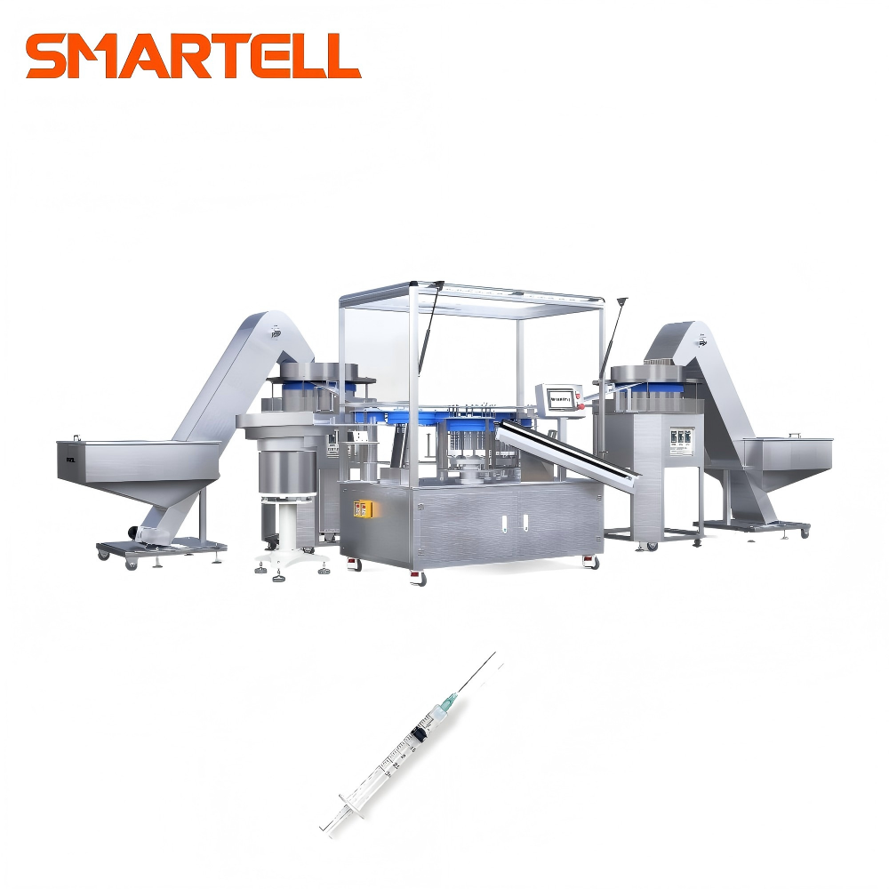 Línea de producción de fábrica médica nueva máquina de ensamblaje de jeringa desechable de 3ML automática