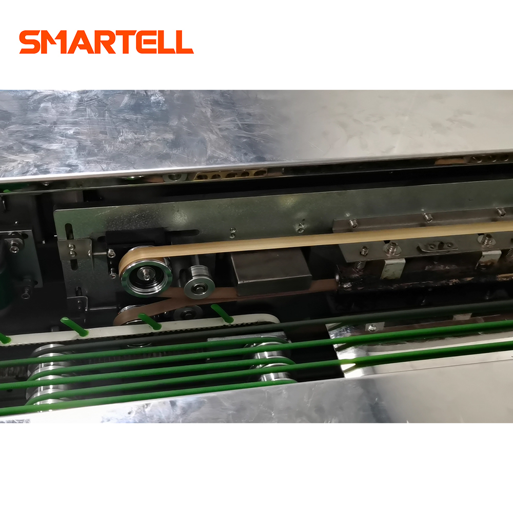 Máquina empacadora automática de bolsas de polietileno, corte en frío y termosellado a doble cara SMT-4001