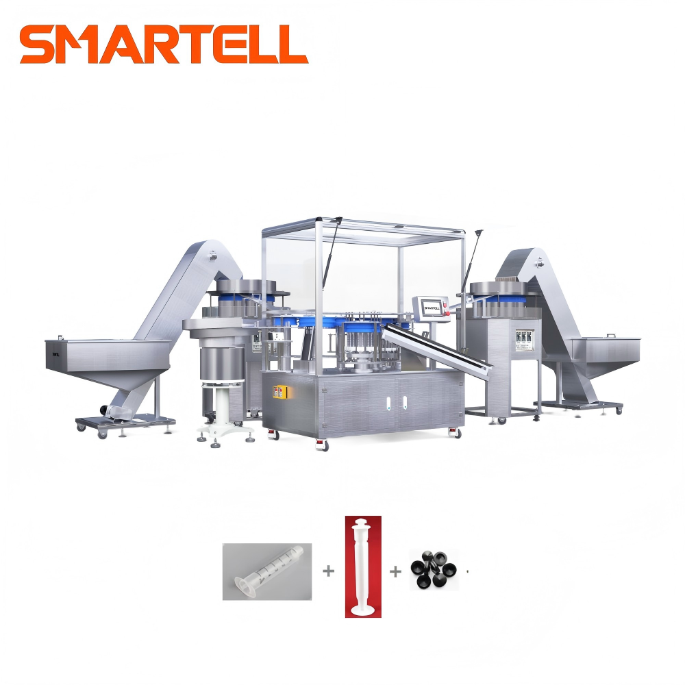 Máquina de ensamblaje automática de jeringa de 3 partes desechable de la industria médica