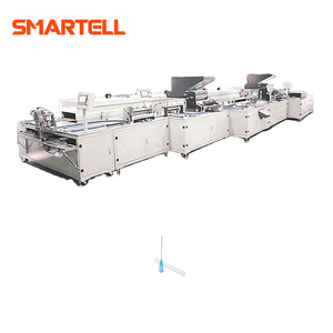 Máquina de ensamblaje de agujas hipodérmicas completamente automática con alimentador de cánula y asiento de aguja automático SMT-3104