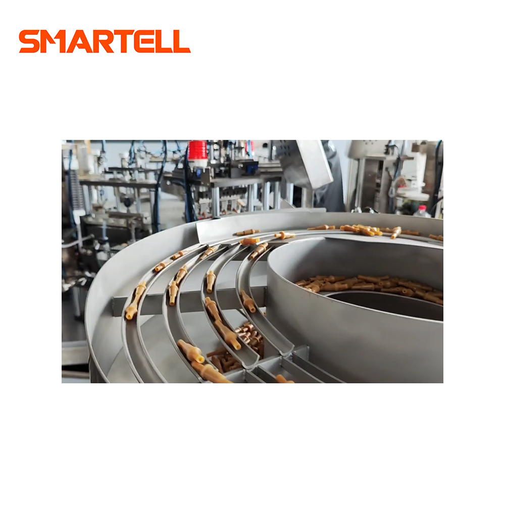 Máquina ensambladora de conectores de látex con aplicación automática de pegamento