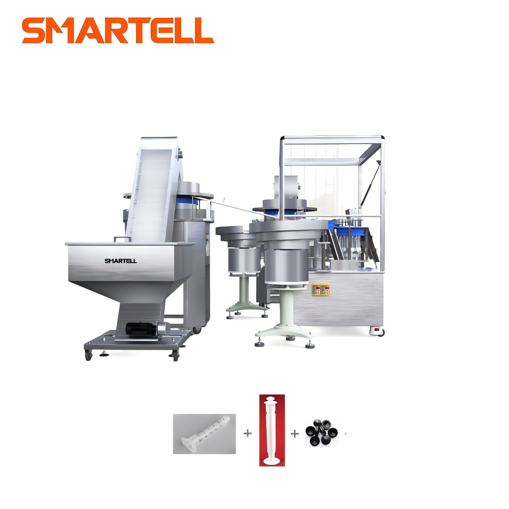 Máquina de ensamblaje automática de jeringa de 3 partes desechable de la industria médica
