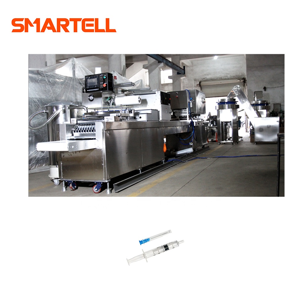 Máquina empacadora de ensamblaje de impresión de jeringas médicas SMARTELL