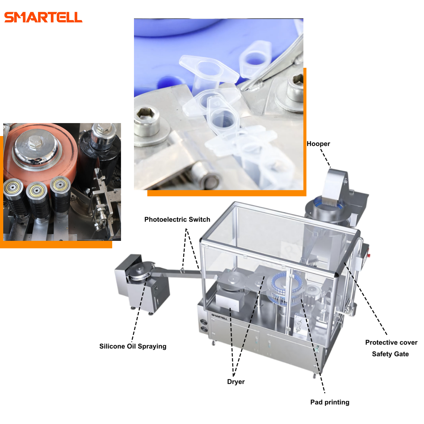 Máquina de tampografía completamente automática con barril de jeringa médica de 1 ml