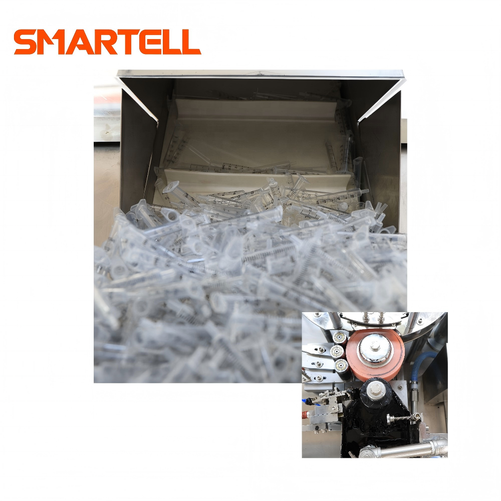 Máquina de tampografía automática SMARTELL para transferencia a escala de barril de jeringa para línea de producción de jeringas