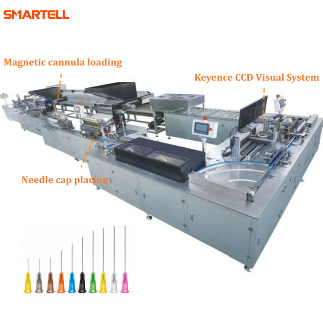 Máquina de ensamblaje de agujas Línea de producción de agujas de jeringa Equipo de ensamblaje automático para planta
