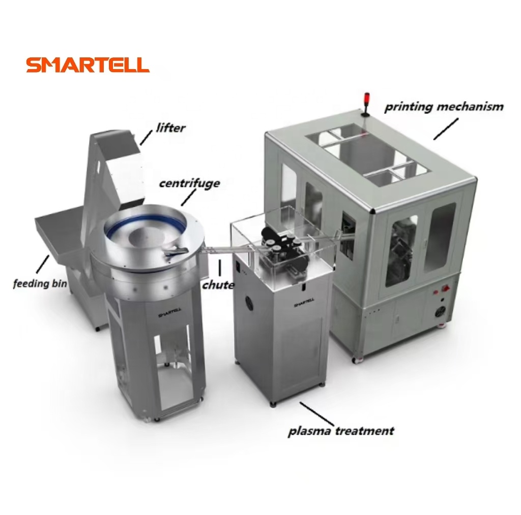 Máquina de tampografía automática SMARTELL para transferencia a escala de barril de jeringa para línea de producción de jeringas