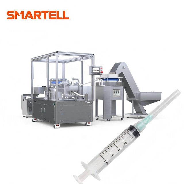 Impresora automática de barril de jeringa con tolva centrífuga y esterilización con aceite de silicona