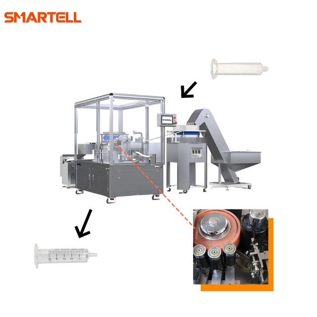 Máquina de tampografía completamente automática con barril de jeringa médica de 5 ml