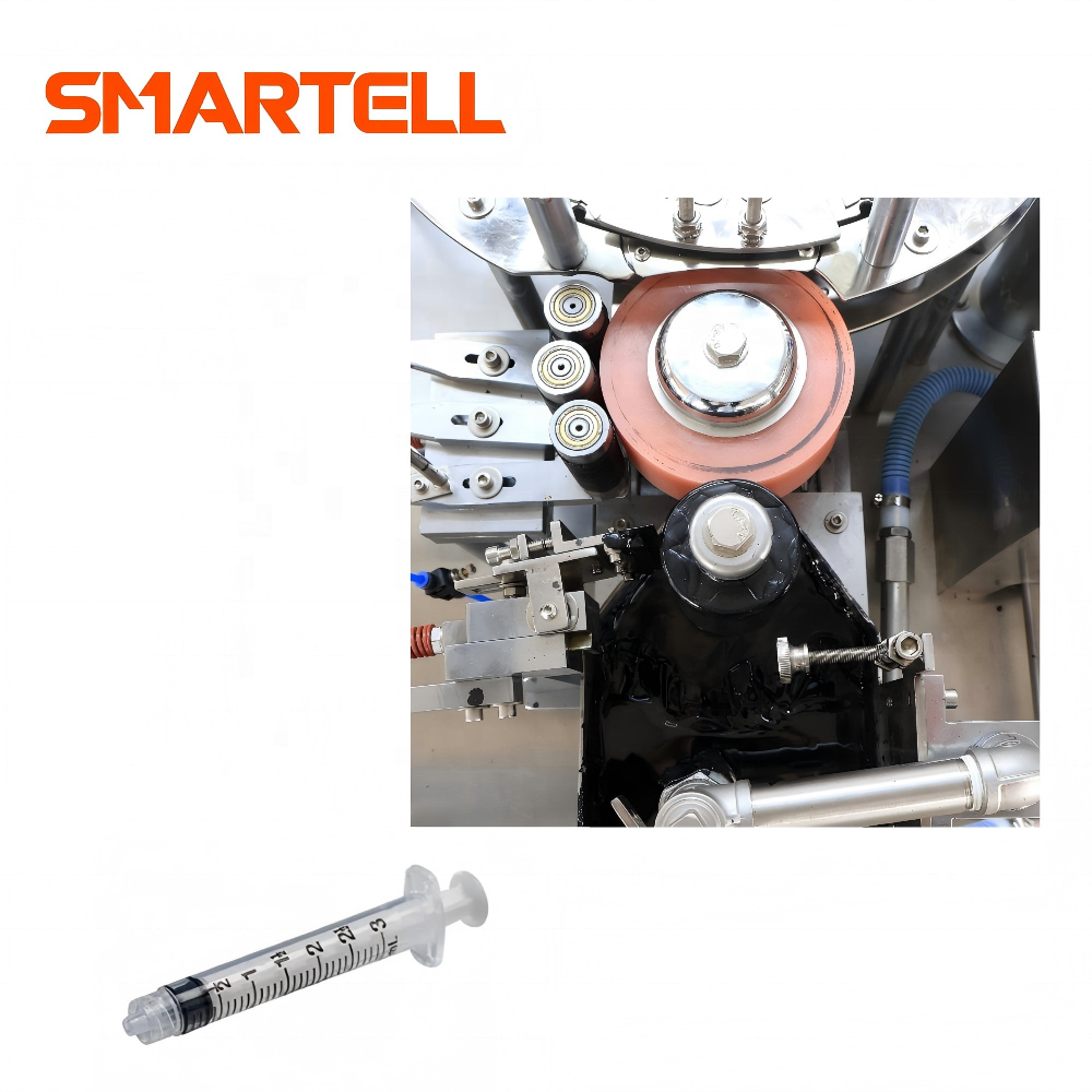 Máquina de tampografía automática SMARTELL para transferencia a escala de barril de jeringa para línea de producción de jeringas